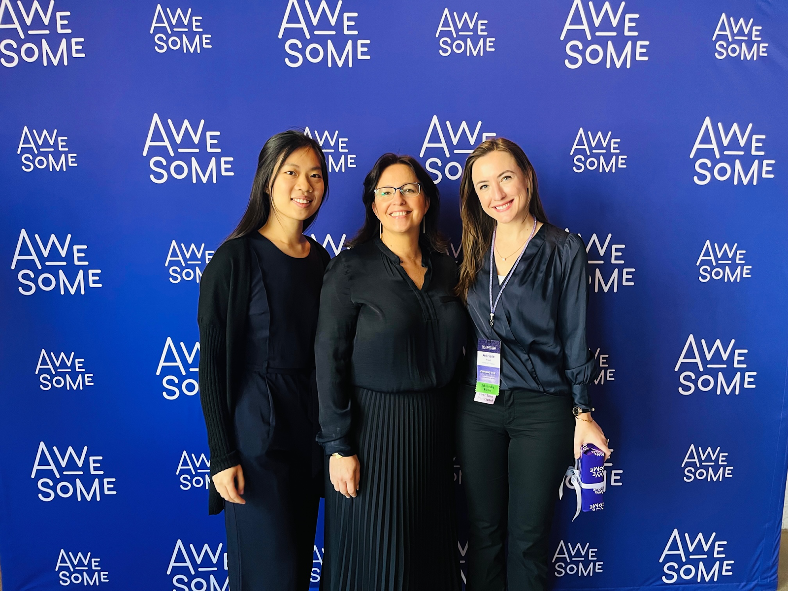 2022-2023 AWE MIT Fellows, Lydia Lim and Adriele Pradi, with MIT SCM Masters Programs Executive Director, Dr. Maria Jesús Saénz